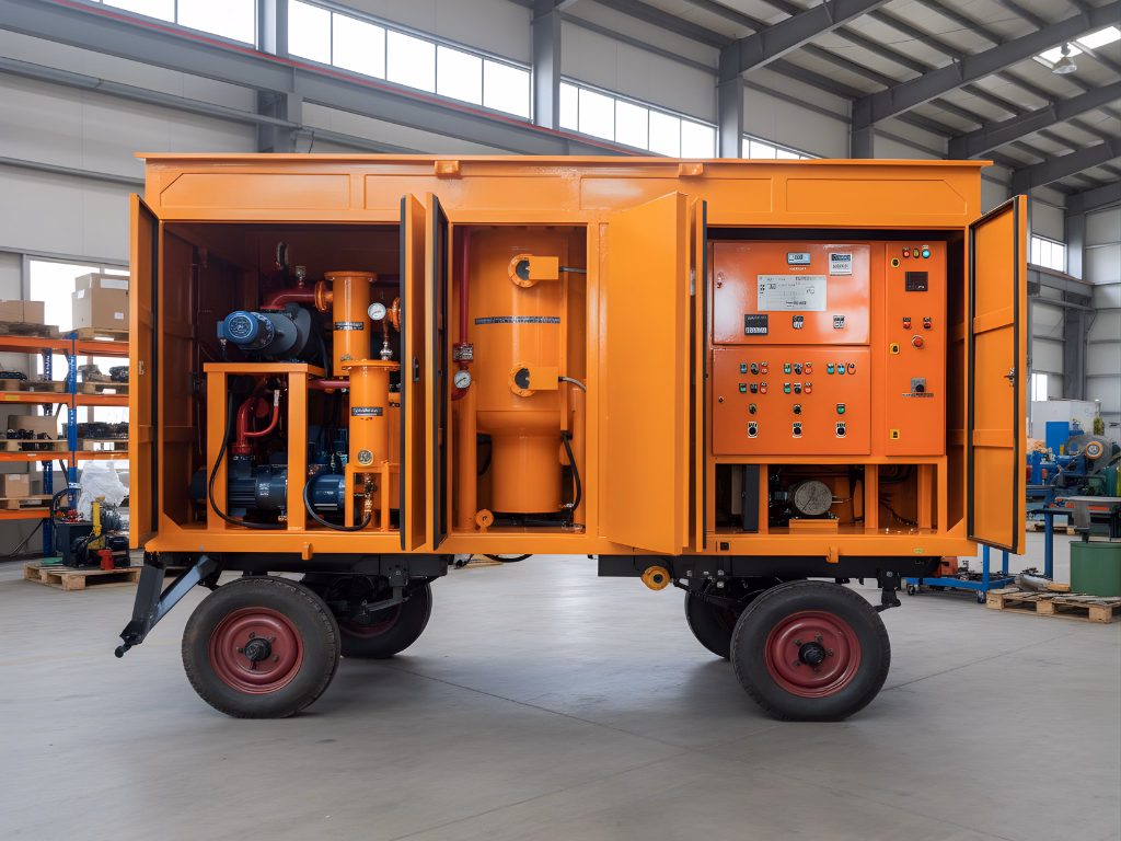 Different transformer oil filtration machine configurations including mobile and double-stage units